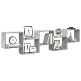 Wall Cube Shelf 5 Compartments Concrete Grey Engineered Wood 859998