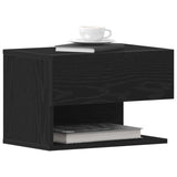 ZNTS Wall-Mounted Bedside Cabinets - Black Oak Engineered Wood 862735