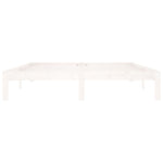 Bed Frame without Mattress White Solid Wood Pine 160x200cm 810376