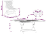 Garden Bistro Set Folding 3 pcs Brown Soild Teak Wood 3437358