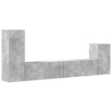 4 Piece TV Cabinet Set Concrete Grey Engineered Wood 3114625