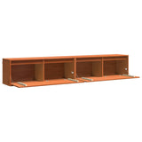 Wall Cabinet with Shelf Wall-mounted Wax Brown Solid Pine Wood 869862