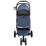 Folding Pet Stroller Adjustable Blue 78 x 54 x 101 cm Polyester 42012439