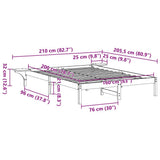 Bed Frame Natural 160 x 200 cm Solid Pine Wood 873181