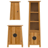 3 Piece Bathroom Furniture Set Solid Wood Pine 3223455