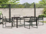 Garden Dining Set 5 pcs Black Poly Rattan 3379327