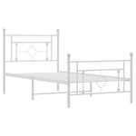 Metal Bed Frame without Mattress with Footboard White 100x190cm 374400