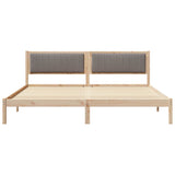 Bed Frame with Headboard Taupe 200 x 200 cm Solid Pine Wood 3394241