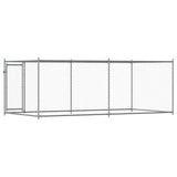 Dog Cage with Door Grey 4x2x1.5 m Galvanised Steel 3209578