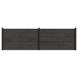 Fence Panel 2 pcs WPC and Aluminium Black 3429448