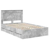 Bed Frame with Drawer Concrete Grey 120 x 200 cm Engineer Wood 3410194