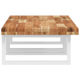 Basin Shelf Wall Mounted Steel and Solid Wood Acacia 3302860