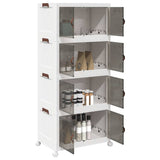 Stackable Storage Box with Wheels 4-Tier 75 L 64x40x141.5 cm 4012372