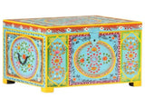 Hand Painted Storage Box 50x40x40 cm Solid Mango Wood 323540