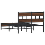 Metal Bed Frame without Mattress Brown Oak 120x200 cm 4017324