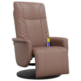 Massage Recliner Chair with Footrest Brown Faux Leather 356514