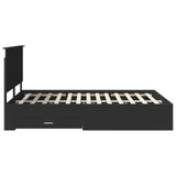 Bed Frame Black and Silver 150 x 200 cm Engineered Wood 3411290