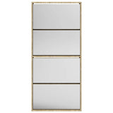 Shoe Cabinet 4-Layer Mirror Oak 63x17x134 cm 273935