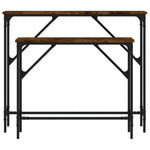 ZNTS Console Tables 2 pcs Smoked Oak Engineered Wood 834142