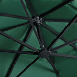 Cantilever Garden Parasol with LED Lights and Aluminium Pole 400x300 cm Green 47005