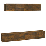 4 Piece TV Cabinet Set Smoked Oak Engineered Wood 3114539