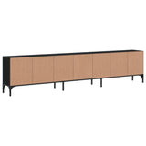 TV Cabinet with Drawer Black 200x25x44 cm Engineered Wood 838988