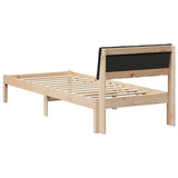 Bed frame Brown and black 90 x 200 cm Solid pine wood 878706