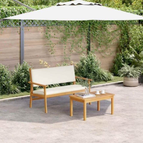 Garden Bench with Cushion Brown Solid Acacia wood 4106578
