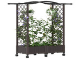 Raised Bed with Trellis and Roof Brown 124 x 40 x 129 cm PP 3423009