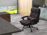 6-Point Massage Office Chair, PU Leather Desk Chair with Adjustable Height and Footrest for Home T3398P328211