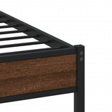 Metal Bed Frame without Mattress Brown Oak 180x200 cm 3308508