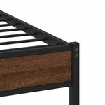 ZNTS Metal Bed Frame without Mattress Brown Oak 200x200 cm 3308511
