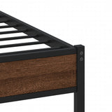 ZNTS Metal Bed Frame without Mattress Brown Oak 200x200 cm 3308511
