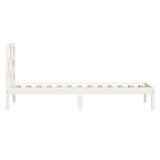 3101204 Bed Frame without Mattress White Solid Wood 90x200 cm