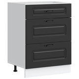 Kitchen Base Cabinet "Kalmar" Black Engineered Wood 854280
