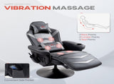 Massage Recliner Chair with Remote, PU Leather Recliner Armchair with Cup Holders and Side Pockets, T3398P343489