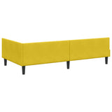 Corner Bed Frame Yellow 100 x 200 cm Velvet and Engineered wood 42016170