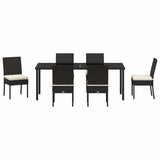 Garden Dining Set 7 pcs Cream Powder-Coated Steel 3379224