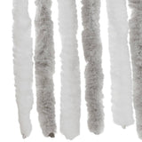 Fly Curtain Light Grey and White 90x200 cm Chenille 377313