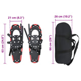 3 in 1 Snowshoes Red and Black 63 x 21 cm Aluminum and HDPE 42021427