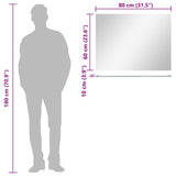 Wall Mirror with Shelf 80x60 cm Tempered Glass 249442