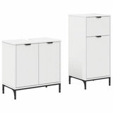 Bathroom Furniture Set 2 pcs White Engineered Wood and Metal 3393093