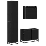 Bathroom Furniture Set 3 pcs Black Oak Engineered Wood 3402547