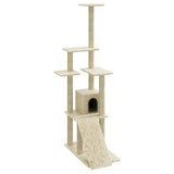 Cat Tree with Sisal Scratching Posts Cream 155 cm 171515