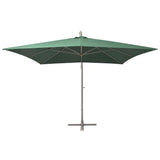 ZNTS Hanging Garden Parasol 300x300 cm Green Aluminium Pole 42973