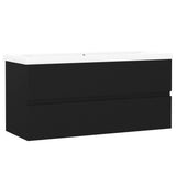Sink Cabinet with Built-in Basin Black Engineered Wood 3071568