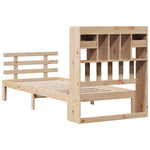 ZNTS Bookcase Bed without Mattress 100x200cm Solid Wood Pine 3322792