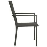 Garden Chair Set of 4 Black and Anthracite 313078