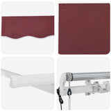 Retractable Awning Burgundy 350 x 200 cm Fabric 3329671
