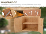 Small Shed, Wooden Garden Shed with Openable Hinged Roof and Removable Shelf, Outdoor Tool Storage T3398P318681
